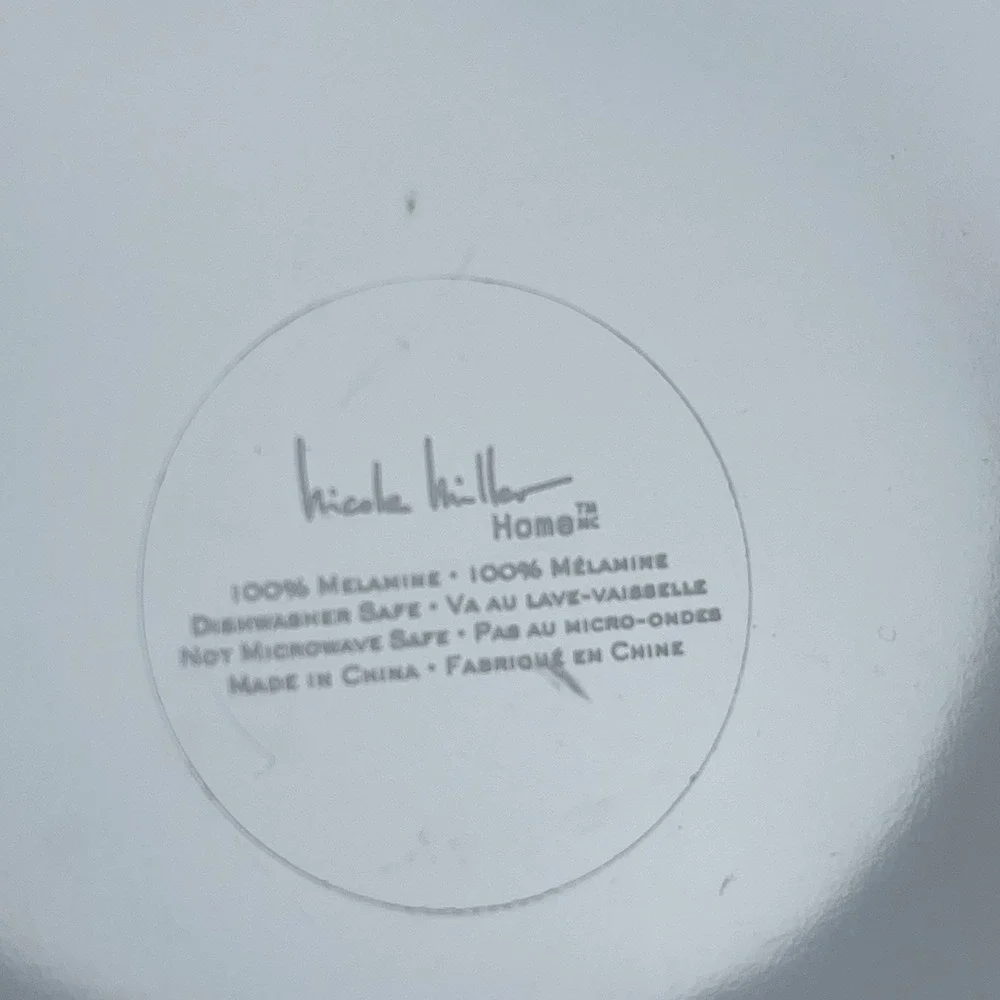 Nicole Miller 100% Melamine Lemon‎ Fruit Scalloped Deep Serving Salad Bowl 15X5